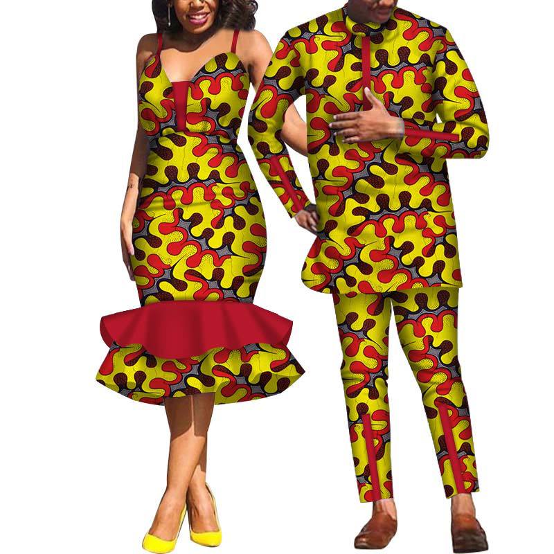 Couple clothing suspender skirt African clothing