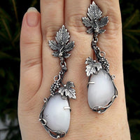 Fashion Jewelry Women's Vintage Vines Wrap Moonstone Earrings