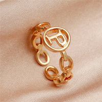 Fashion Jewelry Retro Hollow Metal Copper Plated Geometric  Ring