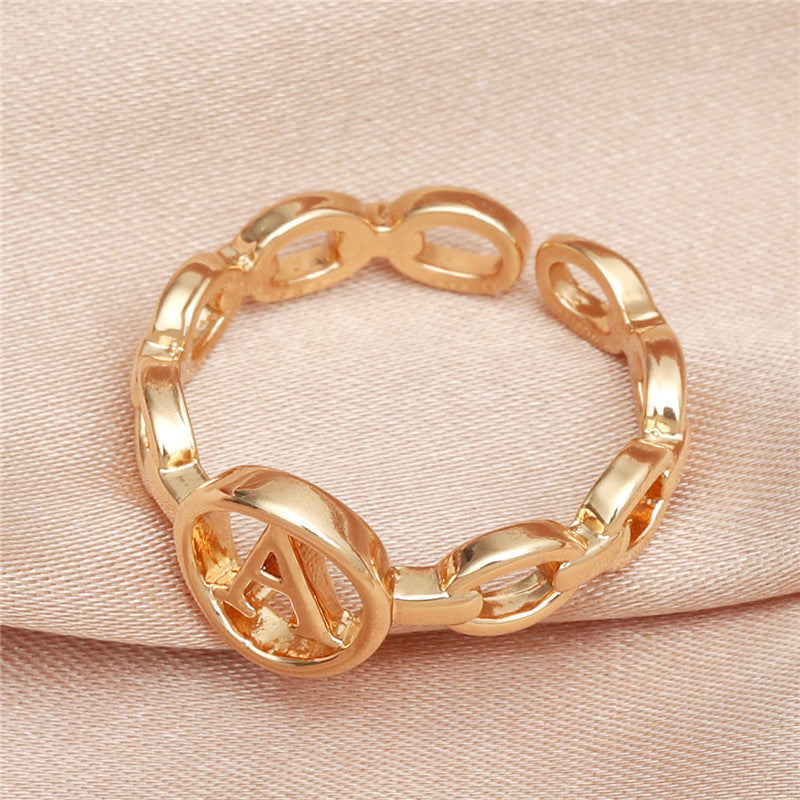 Fashion Jewelry Retro Hollow Metal Copper Plated Geometric  Ring