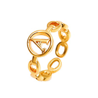 Fashion Jewelry Retro Hollow Metal Copper Plated Geometric  Ring