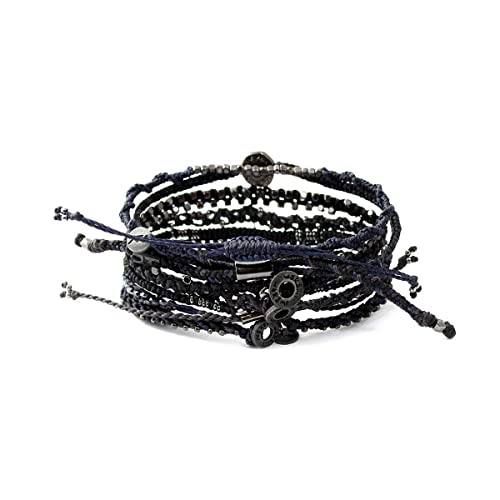 Wakami Earth Handmade Boho Bracelets Set of 7 | Braided Indie Bracelets for Women and Men | Beaded, Stackable, Handmade by Artisans, Waterproof Waxed Thread | WINTER