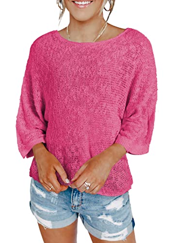 Dokotoo Women's Color Block Cable Knit Pullover Sweater