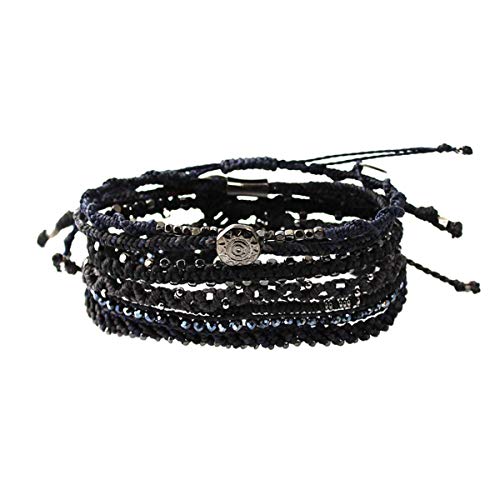 Wakami Earth Handmade Boho Bracelets Set of 7 | Braided Indie Bracelets for Women and Men | Beaded, Stackable, Handmade by Artisans, Waterproof Waxed Thread | WINTER