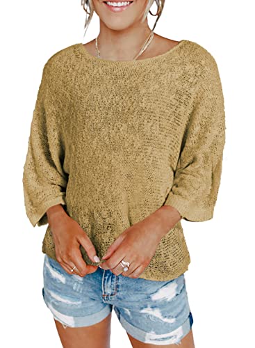 Dokotoo Women's Color Block Cable Knit Pullover Sweater