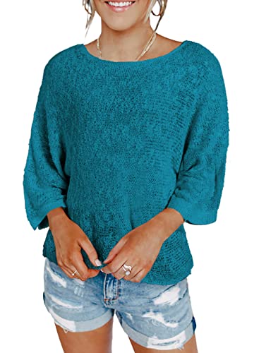 Dokotoo Women's Color Block Cable Knit Pullover Sweater