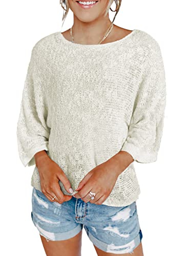 Dokotoo Women's Color Block Cable Knit Pullover Sweater