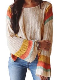 Dokotoo Women's Color Block Cable Knit Pullover Sweater