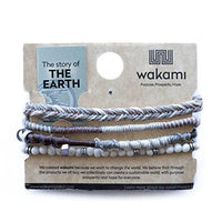 Wakami Earth Handmade Boho Bracelets Set of 7 | Braided Indie Bracelets for Women and Men | Beaded, Stackable, Handmade by Artisans, Waterproof Waxed Thread | WINTER