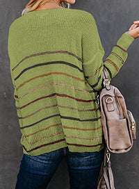 Dokotoo Women's Color Block Cable Knit Pullover Sweater