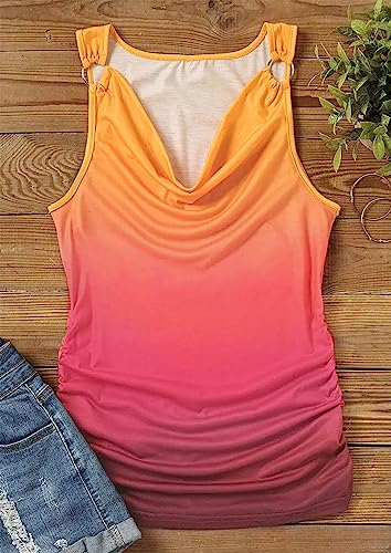 Womens Mandala Vintage Graphic Racerback Tank Tops Summer Casual Loose O-Neck Tanks Vest Vacation Classic-Fit Shirt Cami (Purple, Medium)