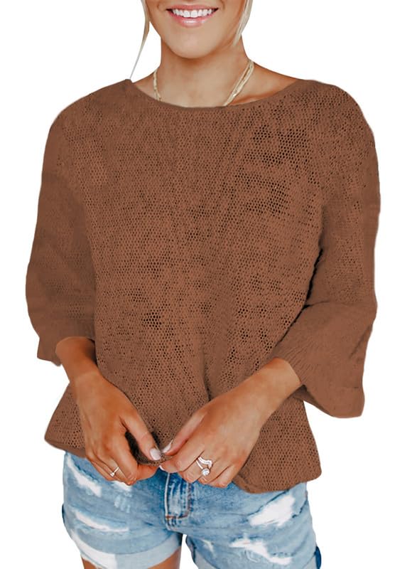 Dokotoo Women's Color Block Cable Knit Pullover Sweater