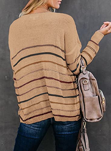 Dokotoo Women's Color Block Cable Knit Pullover Sweater