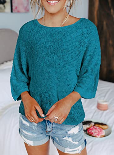 Dokotoo Women's Color Block Cable Knit Pullover Sweater