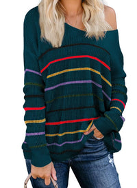 Dokotoo Women's Color Block Cable Knit Pullover Sweater