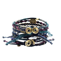 Wakami Earth Handmade Boho Bracelets Set of 7 | Braided Indie Bracelets for Women and Men | Beaded, Stackable, Handmade by Artisans, Waterproof Waxed Thread | WINTER