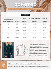 Dokotoo Women's Color Block Cable Knit Pullover Sweater