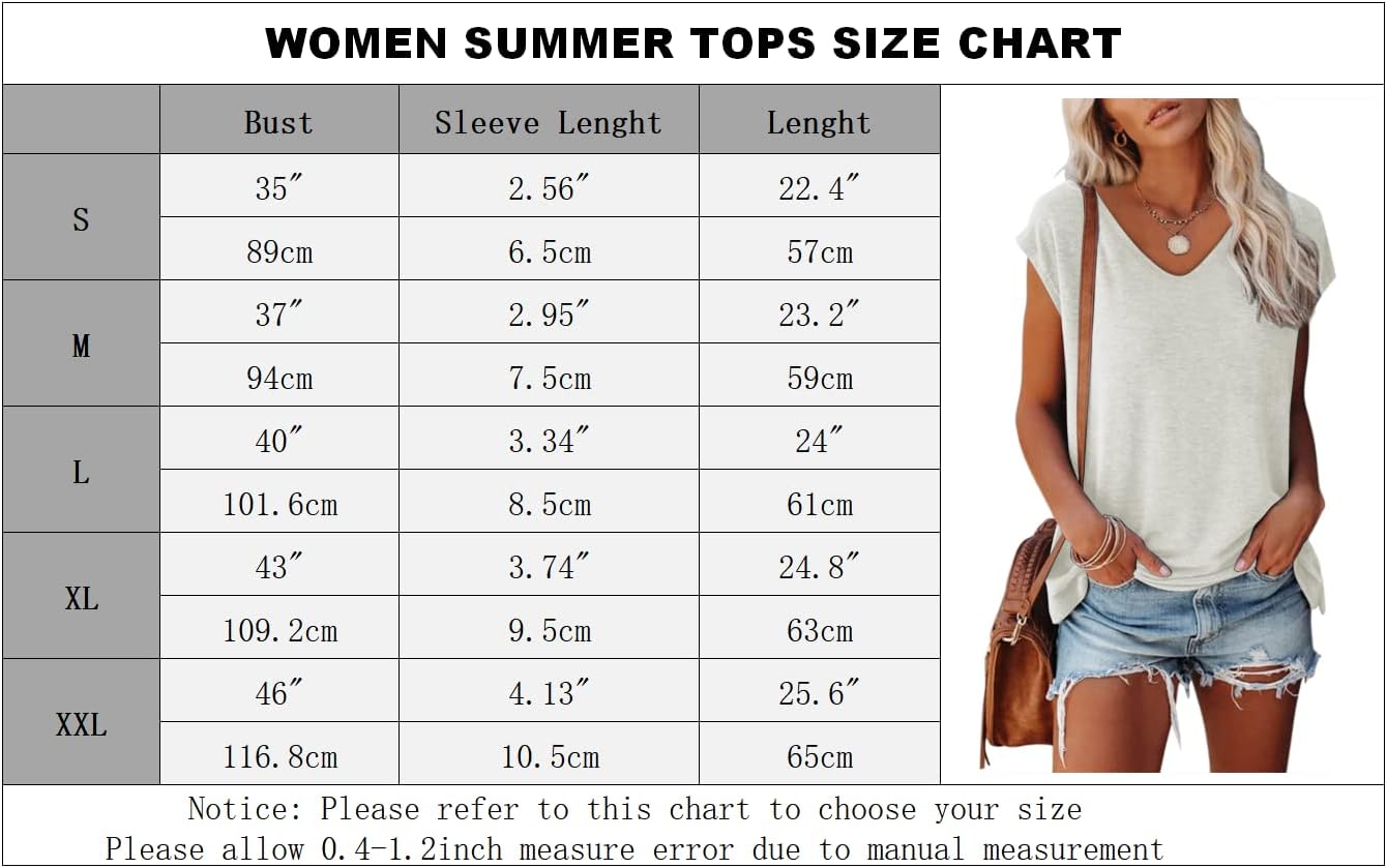 MIROL Women's Cap Sleeve Tank Tops U Neck Solid Color Casual Shirts Loose Fit Basic Blouse