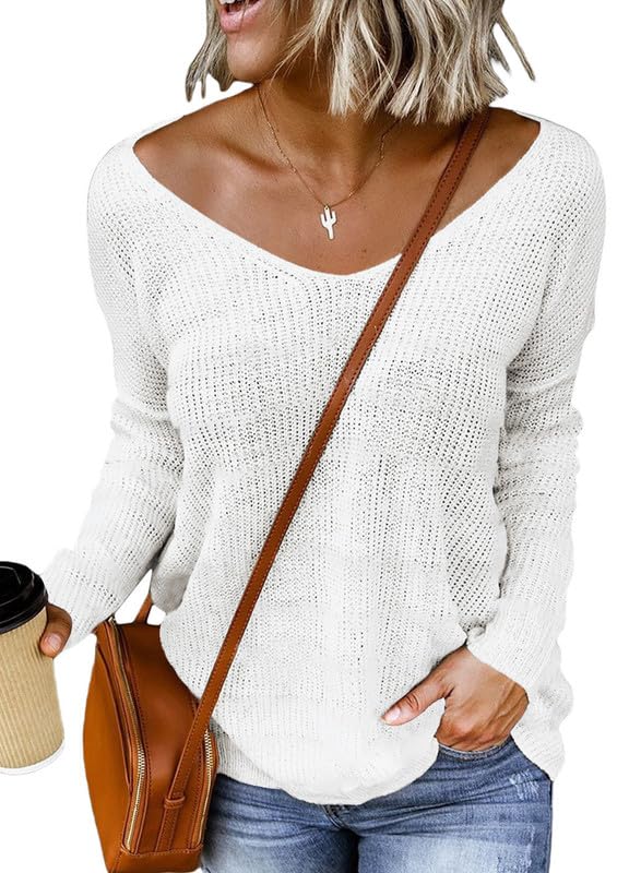 Dokotoo Women's Color Block Cable Knit Pullover Sweater