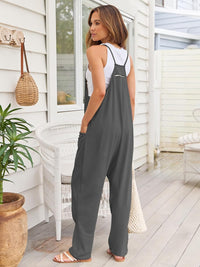 AUTOMET Jumpsuits for Women Casual Summer Rompers Sleeveless Loose Spaghetti Strap Baggy Overalls Jumpers with Pockets 2024