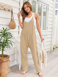 AUTOMET Jumpsuits for Women Casual Summer Rompers Sleeveless Loose Spaghetti Strap Baggy Overalls Jumpers with Pockets 2024