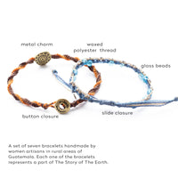 Wakami Earth Handmade Boho Bracelets Set of 7 | Braided Indie Bracelets for Women and Men | Beaded, Stackable, Handmade by Artisans, Waterproof Waxed Thread | WINTER