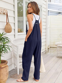 AUTOMET Jumpsuits for Women Casual Summer Rompers Sleeveless Loose Spaghetti Strap Baggy Overalls Jumpers with Pockets 2024