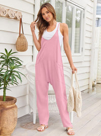 AUTOMET Jumpsuits for Women Casual Summer Rompers Sleeveless Loose Spaghetti Strap Baggy Overalls Jumpers with Pockets 2024