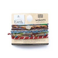 Wakami Earth Handmade Boho Bracelets Set of 7 | Braided Indie Bracelets for Women and Men | Beaded, Stackable, Handmade by Artisans, Waterproof Waxed Thread | WINTER