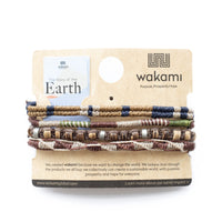 Wakami Earth Handmade Boho Bracelets Set of 7 | Braided Indie Bracelets for Women and Men | Beaded, Stackable, Handmade by Artisans, Waterproof Waxed Thread | WINTER