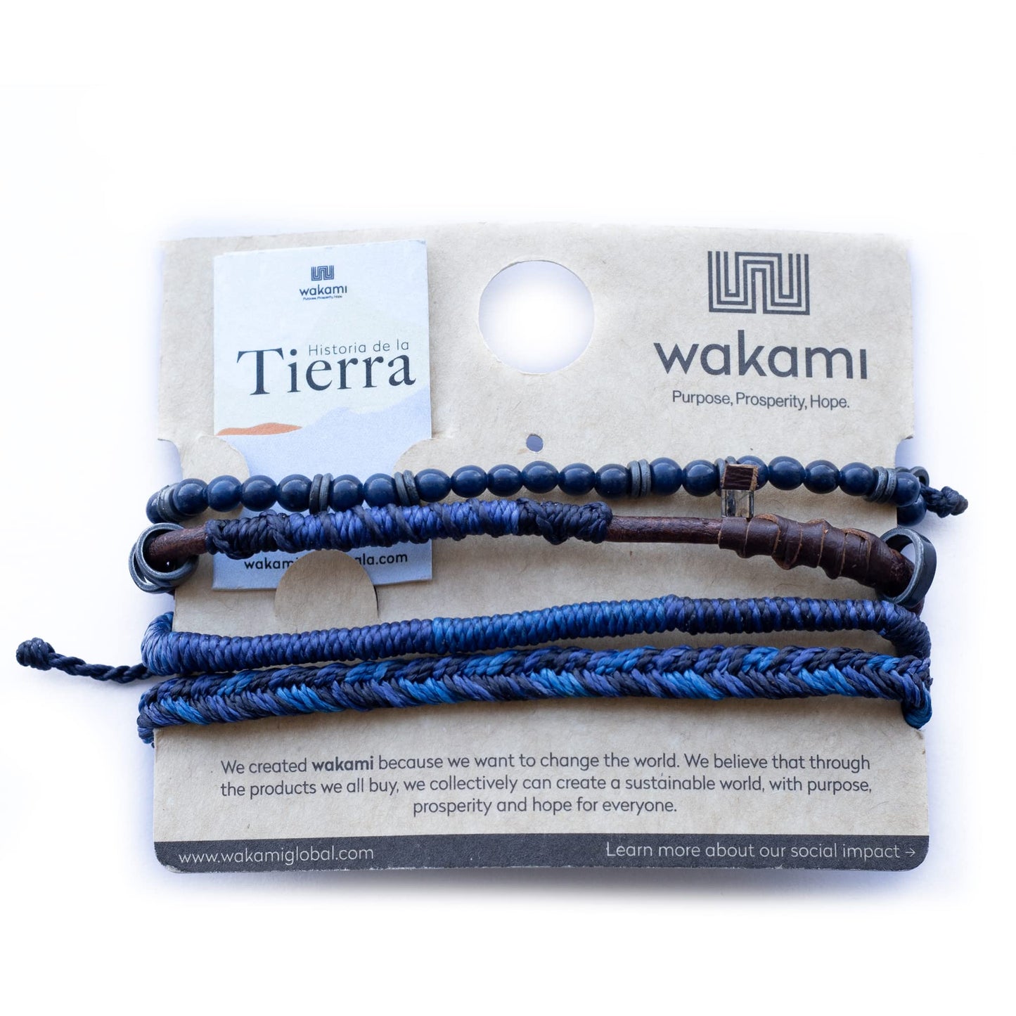 Wakami Earth Handmade Boho Bracelets Set of 7 | Braided Indie Bracelets for Women and Men | Beaded, Stackable, Handmade by Artisans, Waterproof Waxed Thread | WINTER