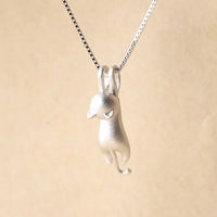 Silver Cat Pendant Necklace Jewelry